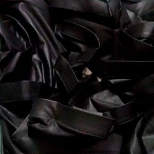 Beautiful Black Ruffled Faux Leather Skirt